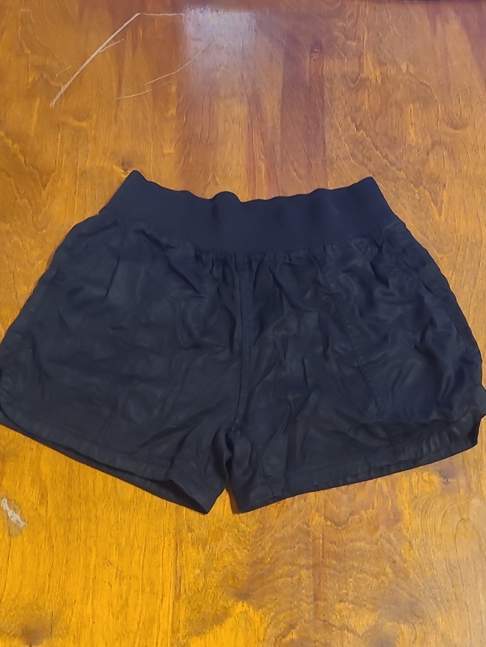 Women’s Black Tencel Athletic Shorts with Wide Stretch Waistband